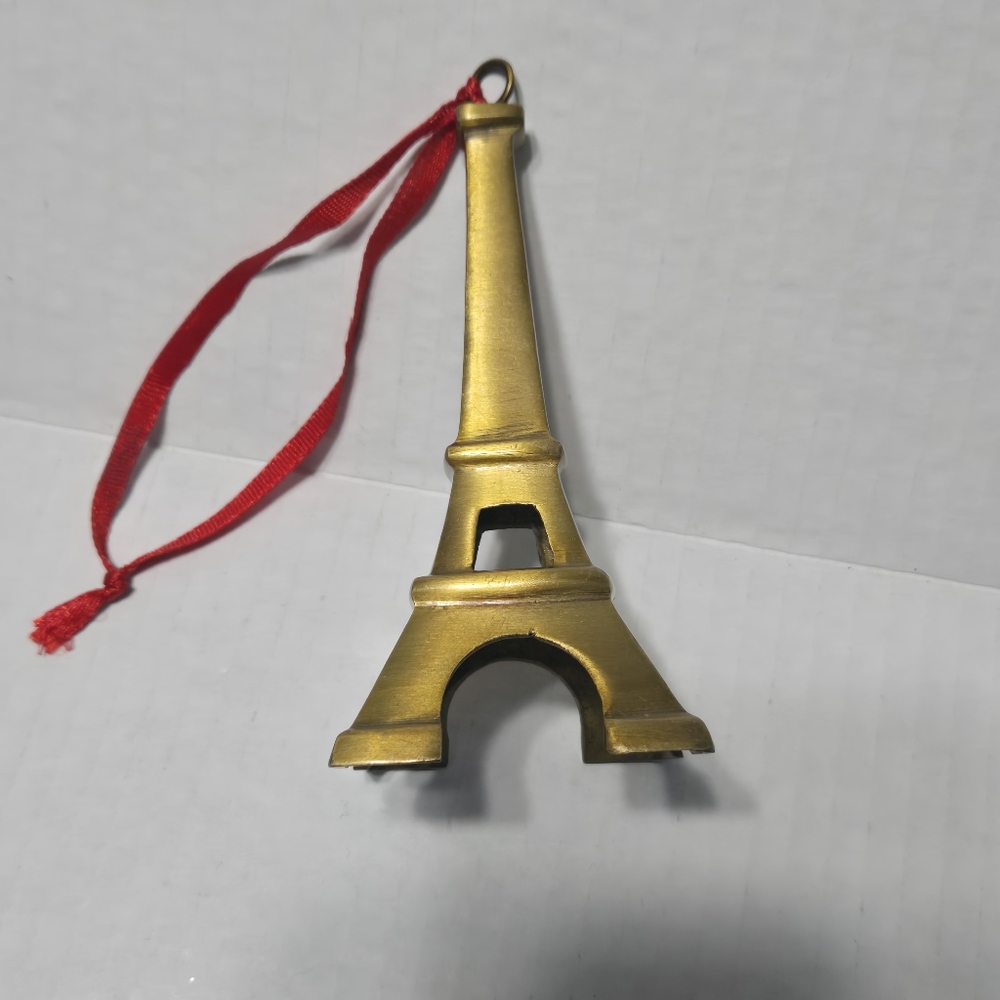 Brass Eiffel Tower Christmas Ornament Paris FR